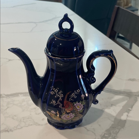 Vintage Yamato Japanese Cobalt Blue Porcelain Tea Set for 6 - Picture 7 of 16